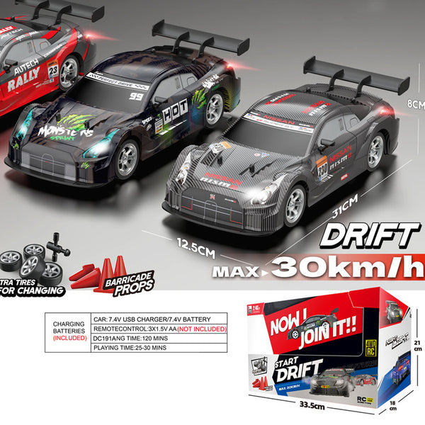 30 KM/H Nissan GTR PRO RC Drift 4WD 1:16