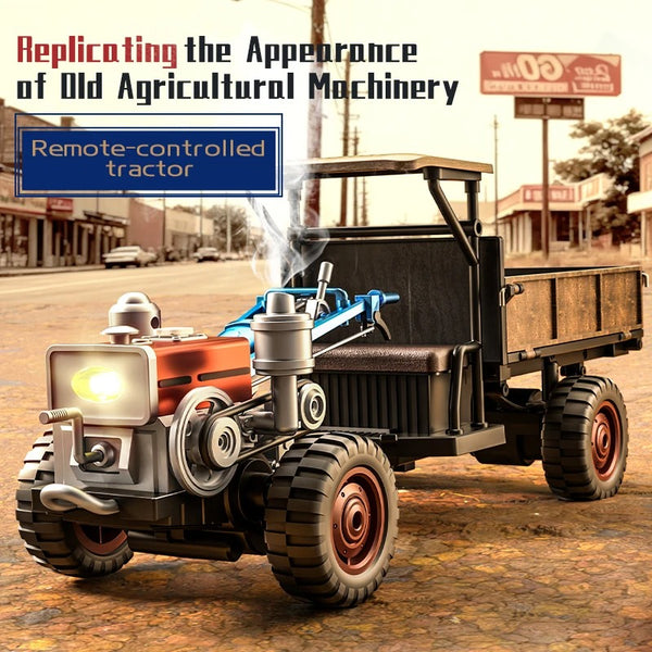 Vintage RC Tractor Model with Trailer