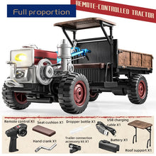 Vintage RC Tractor Model with Trailer